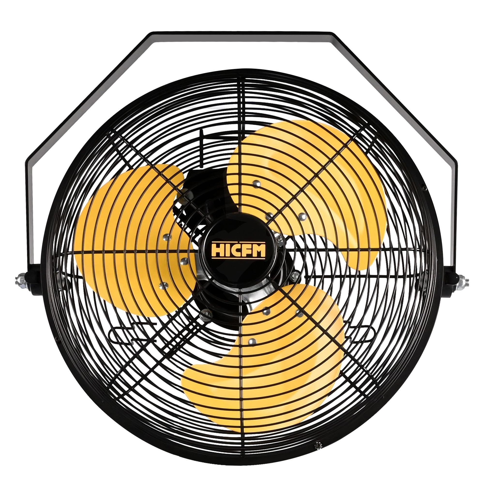 EdenDirect Wall Fan — 12in., 3 Speeds, 180° Tilting, 6ft. Power Cord, Yellow, Model# NTE-FAN-W12A